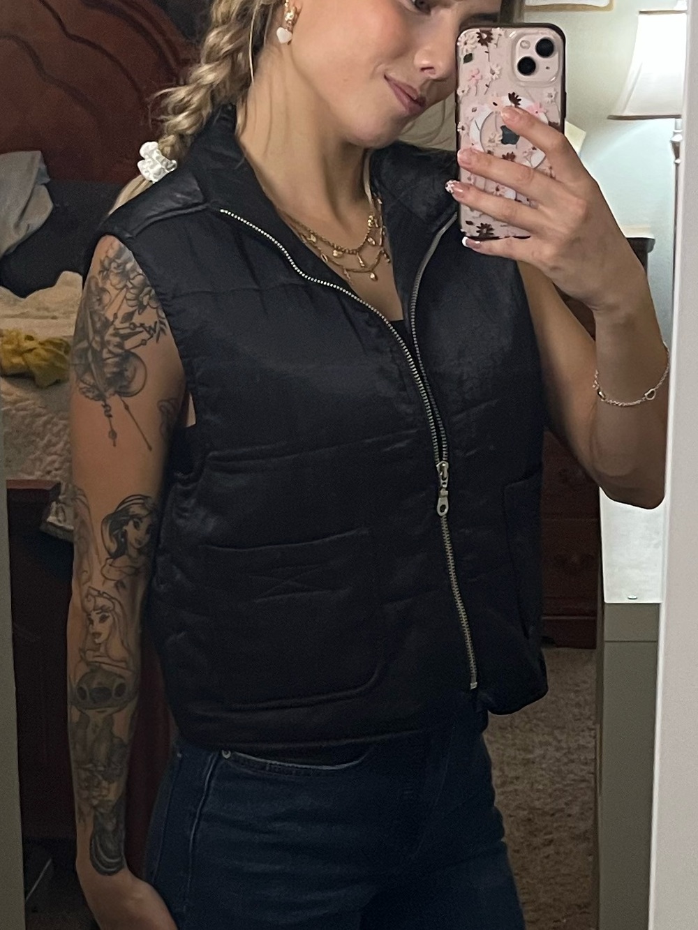 Vintage Dockers Beautiful Black Quilted Puffer Vest